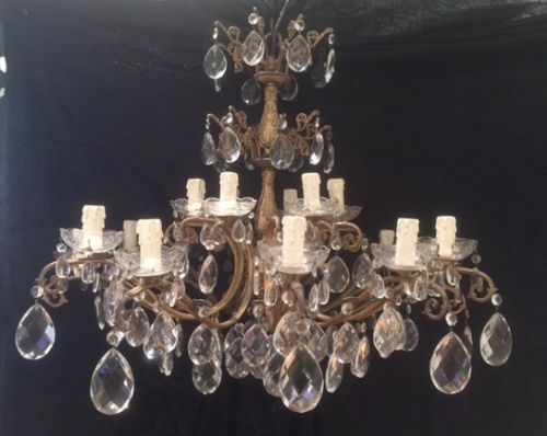 an italian two tier 18 light antique chandelier