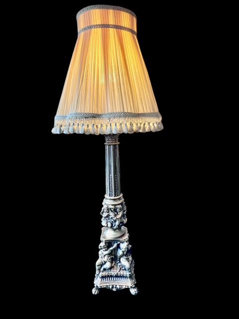 an italian gilt cherub antique lamp