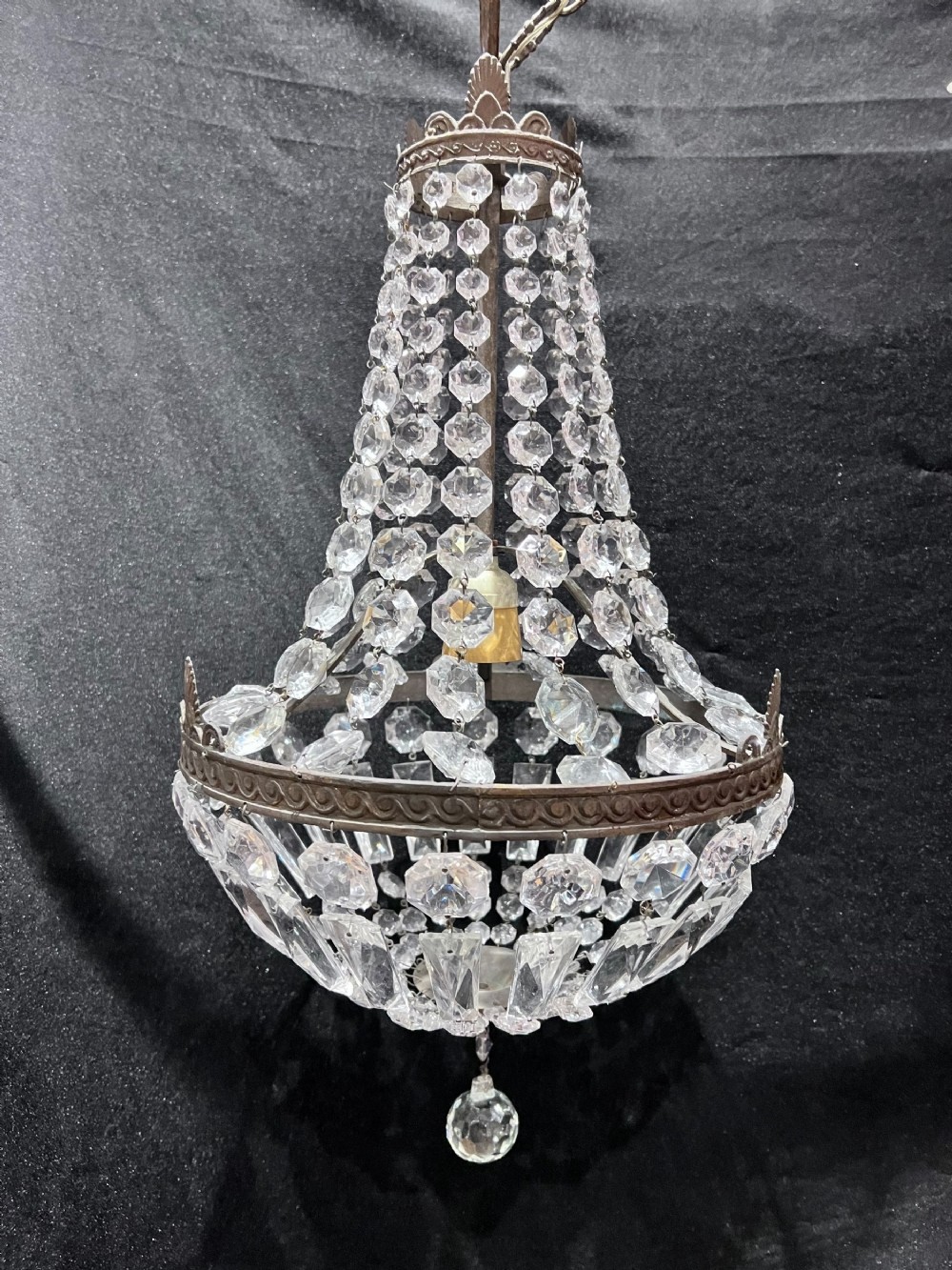 single light empire basket antique french chandelier
