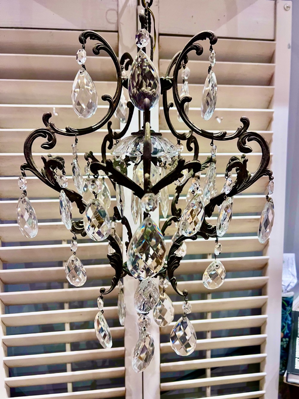 small single light italian cage antique chandelier